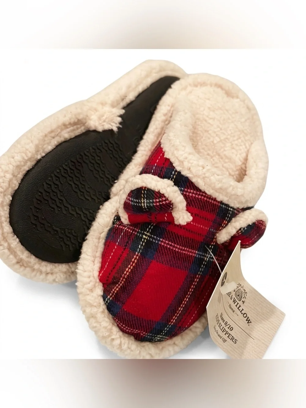 Bee & Willow Cozy Sherpa Lined Bear House Slippers Toddler 9/10 NWT